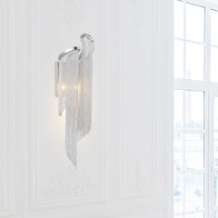 Wall Sconce, 2 Light, Chrome with Silver Shade