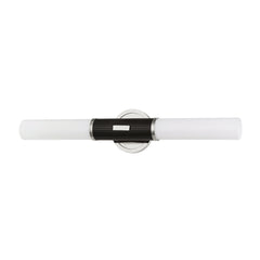 Wall Sconce, 2-Light, Polished Nickel with Opal Etched Glass Shade