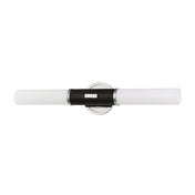 Wall Sconce, 2-Light, Polished Nickel with Opal Etched Glass Shade