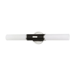Wall Sconce, 2-Light, Polished Nickel with Opal Etched Glass Shade