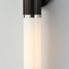 Wall Sconce, 2-Light, Polished Nickel with Opal Etched Glass Shade