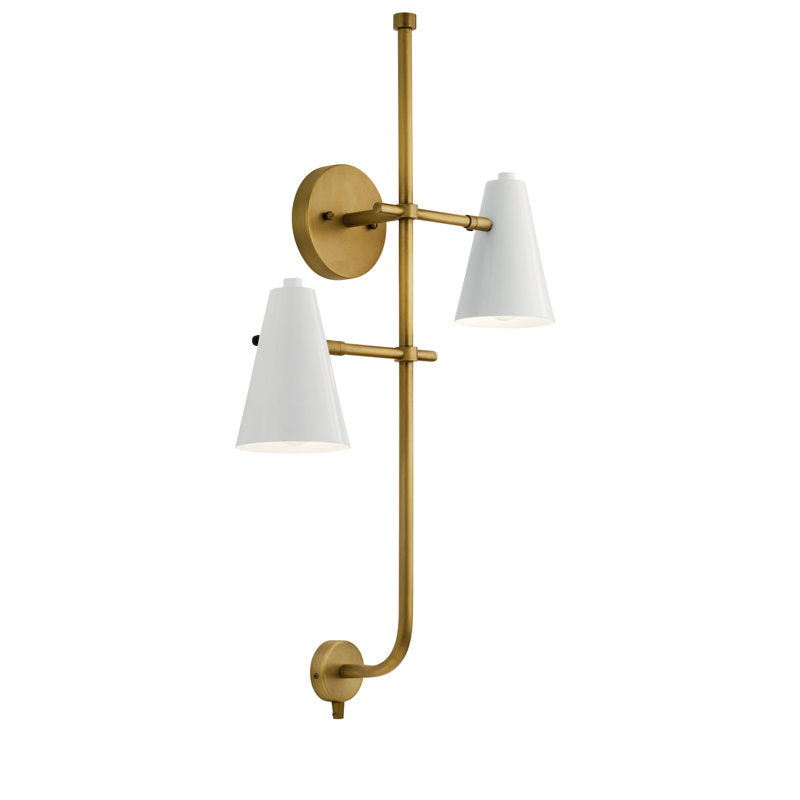 Wall Sconce, 2-Light with Swiveling Metal Shades