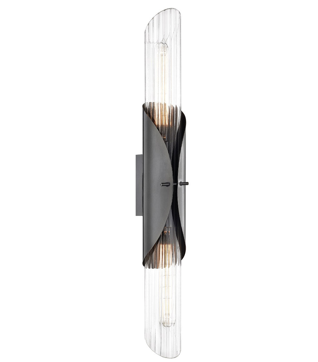 Wall Sconce, 2 Lights, Solid Brass with Old Bronze Finish