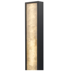 Wall Sconce, 36 in, Alabaster Shade with Black Finish