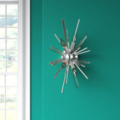 Wall Sconce, 4-Light Starburst Design in Polished Chrome