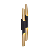 Wall Sconce, 4 Lights in Matte Black with Gold Interior