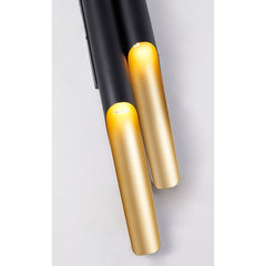 Wall Sconce, 4 Lights in Matte Black with Gold Interior