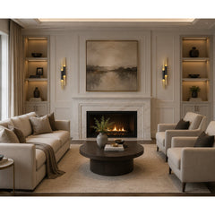 Wall Sconce, 4 Lights in Matte Black with Gold Interior
