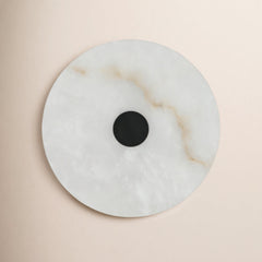 Wall Sconce, LED Alabaster Shade with Matte Black Finish