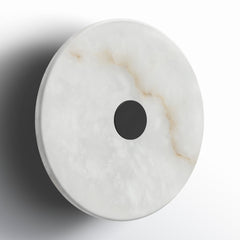 Wall Sconce, LED Alabaster Shade with Matte Black Finish