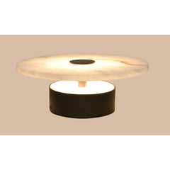 Wall Sconce, LED Alabaster Shade with Matte Black Finish