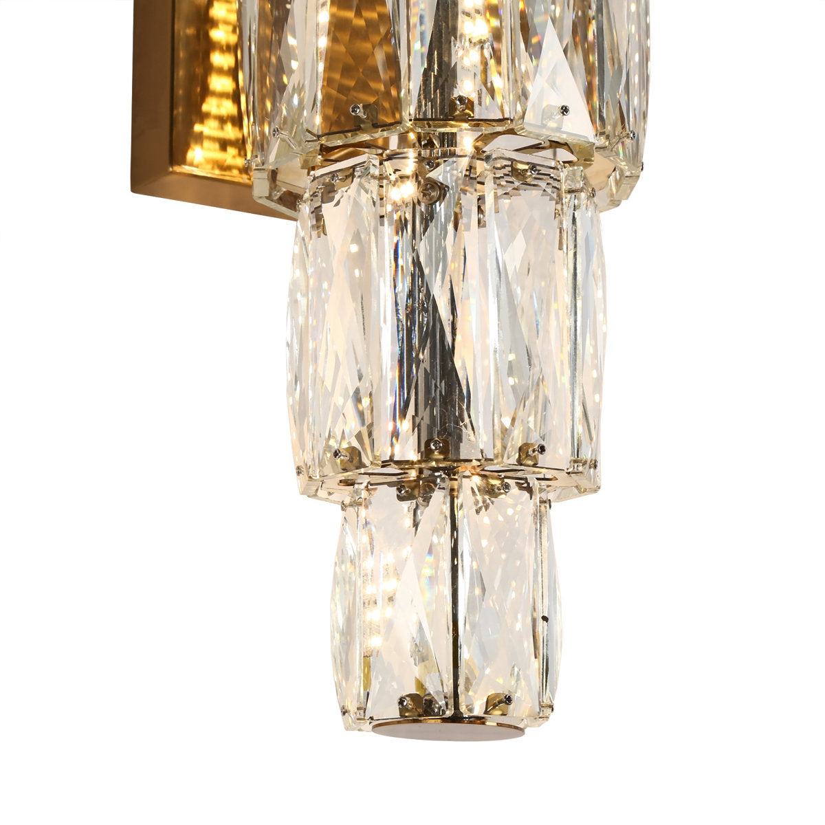 Wall Sconce, Linear 6-Tier Crystal in Gold Finish
