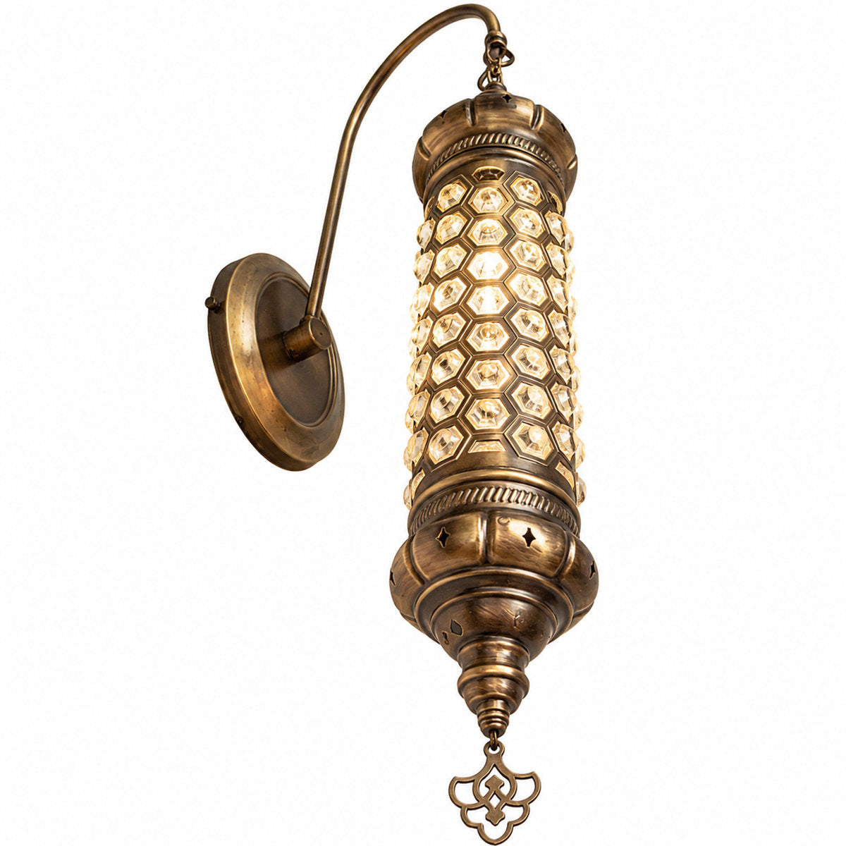 Wall Sconce, Single Light, Clear Glass with Brass Finish