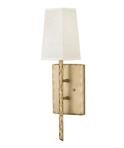 Wall Sconce, Single Light with Linen Shade in Champagne Gold