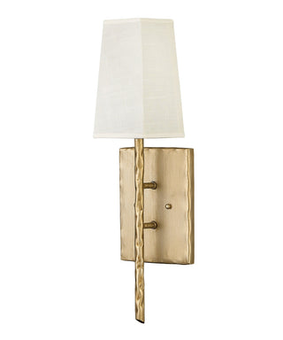 Wall Sconce, Single Light with Linen Shade in Champagne Gold