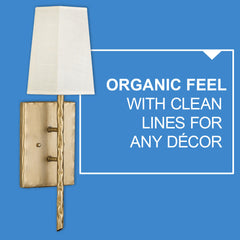 Wall Sconce, Single Light with Linen Shade in Champagne Gold