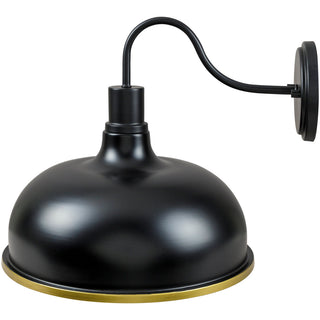 Wall Sconce with 1 Light, Metal Shade and Backplate
