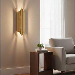 Wall Sconce with 2 Lights in Gold Stainless Steel