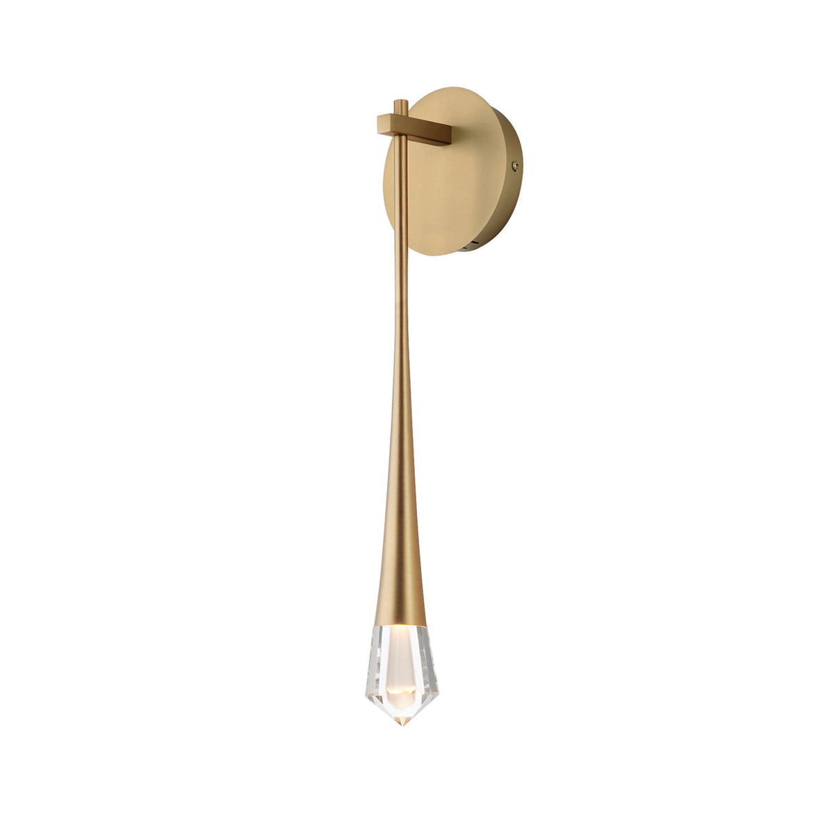 Wall Sconce with Clear Crystal Shade in Gold Finish