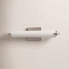 Wall Sconce with Etched Opal Glass Shade in Brushed Nickel