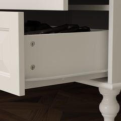 Wardrobe with 2 Doors, 3 Drawers and Hanging Rod in White