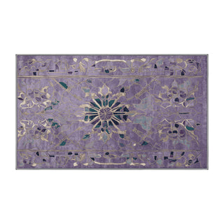 Washable Area Rug, 8 x 12 Ft, Purple Chenille