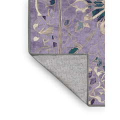 Washable Area Rug, 8 x 12 Ft, Purple Chenille