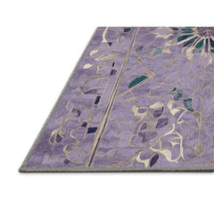 Washable Area Rug, 8 x 12 Ft, Purple Chenille