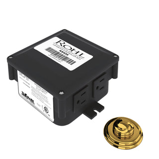 Waste Disposal Control Box, Air Switch Button, Unlacquered Brass