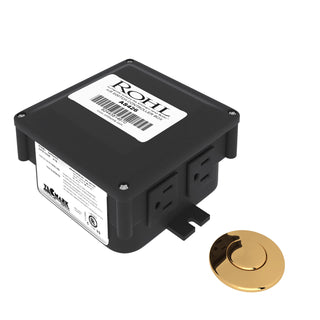 Garbage Disposal Air Switch Control Box, Solid Brass Button, Unlacquered Brass