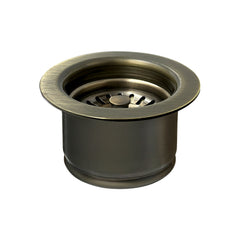Waste Disposer Trim with Basket Strainer for Deep Fireclay Sinks in Antique Brass
