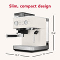 In use | KitchenAid KES6551 espresso machine on counter with accessories