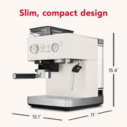 In use | KitchenAid KES6551 espresso machine on counter with accessories