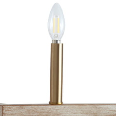 Wheel Chandelier with 16 Candle Lights in Gold Metal