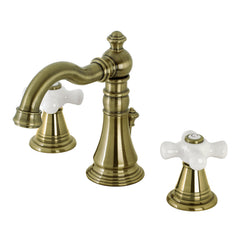 Widespread Bathroom Faucet, American Classic, Two-Handle, 3-Hole, Brass