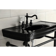 Widespread Bathroom Faucet, Bel-Air, Two Handle with Pop-Up in Oil Rubbed Bronze