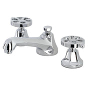 Widespread Bathroom Faucet, Belknap, Two-Handle with Brass Pop-Up in Polished Chrome