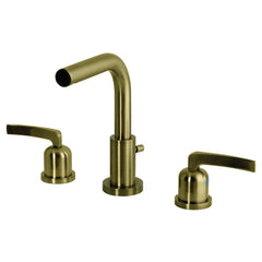Widespread Bathroom Faucet, Centurion, Two-Handle with Brass Pop-Up in Antique Brass