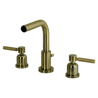 Widespread Bathroom Faucet, Concord, Two-Handle with Brass Pop-Up in Antique Brass