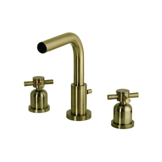 Widespread Bathroom Faucet, Concord, Two-Handle with Brass Pop-Up in Antique Brass