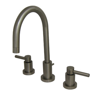 Widespread Bathroom Faucet, Concord, Two-Handle with Brass Pop-Up in Brushed Nickel