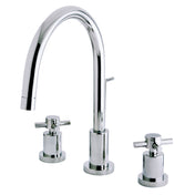 Widespread Bathroom Faucet, Concord, Two-Handle with Brass Pop-Up in Polished Chrome