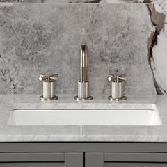 Widespread Bathroom Faucet, Convergent, Two-Handle in Brushed Nickel