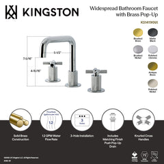 Widespread Bathroom Faucet, Convergent, Two-Handle in Brushed Nickel
