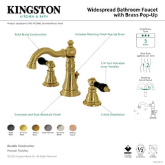 Widespread Bathroom Faucet, Duchess, Two-Handle, 3-Hole, Brass, Brushed Nickel