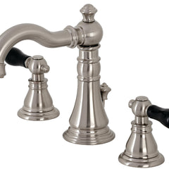 Widespread Bathroom Faucet, Duchess, Two-Handle, 3-Hole, Brass, Brushed Nickel