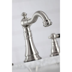 Widespread Bathroom Faucet, Duchess, Two-Handle, 3-Hole, Brass, Brushed Nickel