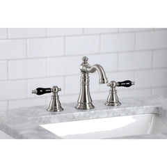 Widespread Bathroom Faucet, Duchess, Two-Handle, 3-Hole, Brass, Brushed Nickel