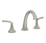 Widespread Bathroom Faucet, Elm, Two-Handle, Pop-Up Drain, Satin Nickel