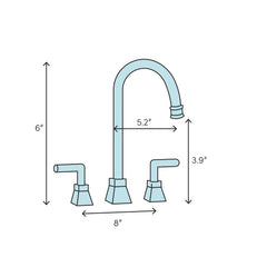 Widespread Bathroom Faucet, English Classic, Two-Handle, 3-Hole, Polished Nickel